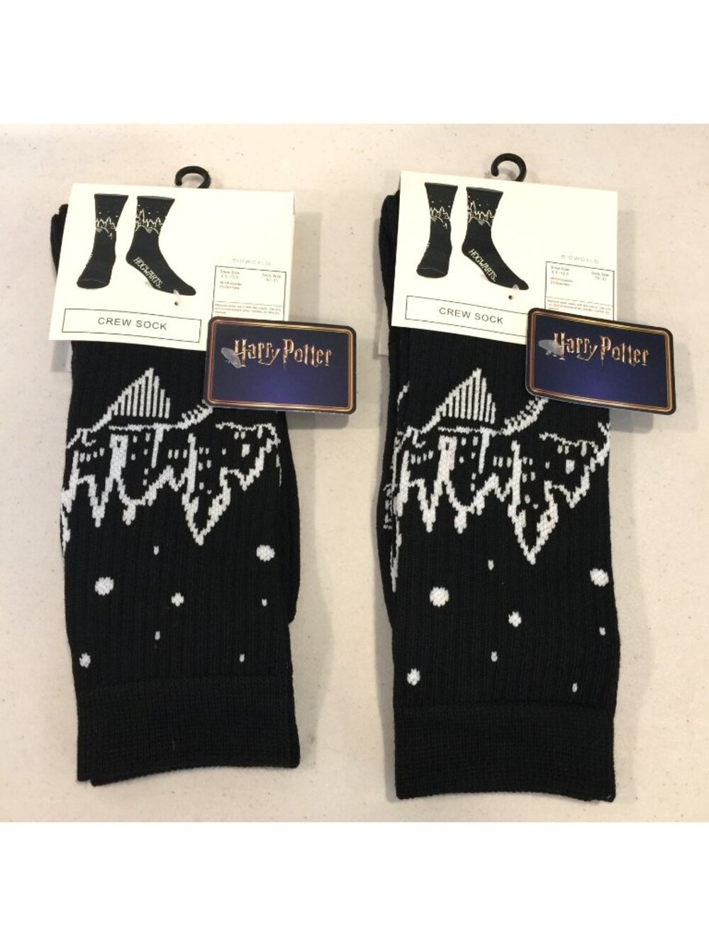 Harry Potter Men's Crew Socks Size 10-13 Set of 2 Bioworld